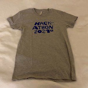 American Apparel Women's Grey and Blue Hoodie